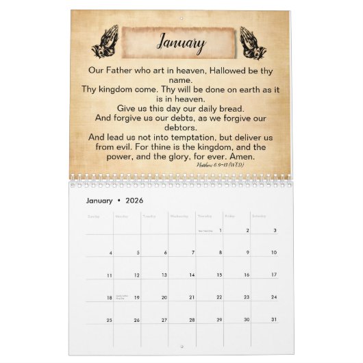 The Prayers of Christ - Larger Print Edition カレンダー (1月 2026)