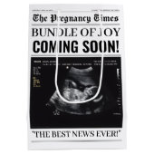 The Pregnancy Times Newspaper Custom Baby Photo ミディアムペーパーバッグ (裏面)