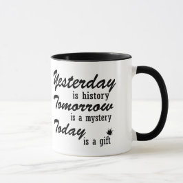 “The Present Is a Gift” Mug – Minimalist Quote  マグカップ