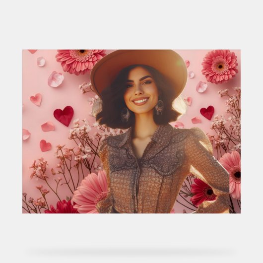 The Pretty Cowgirl on a Wall Acrylic Sign アクリルサイン (正面)
