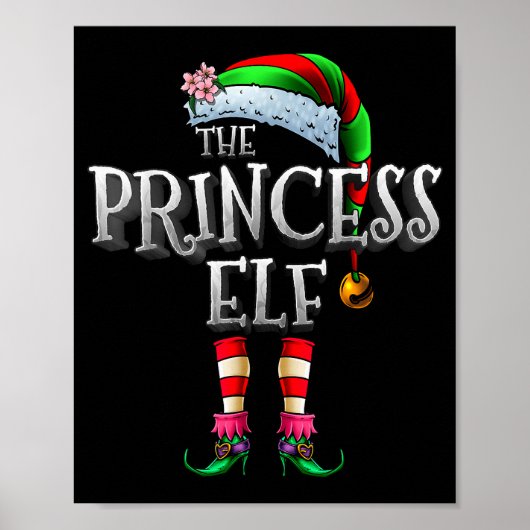 The Princess Elf Shirt Matching Family Funny Chris ポスター (正面)