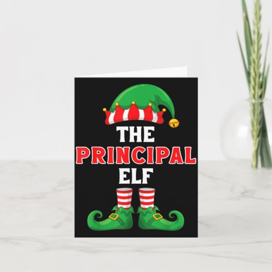 The Principal Elf Christmas For Principal School P カード (正面)