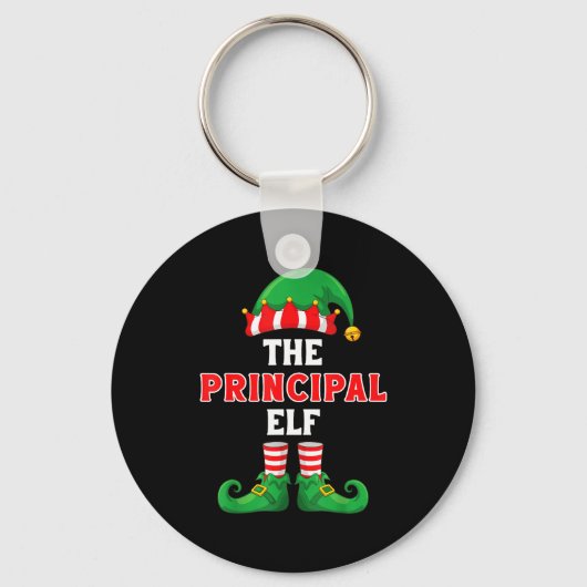 The Principal Elf Christmas For Principal School P キーホルダー (正面)