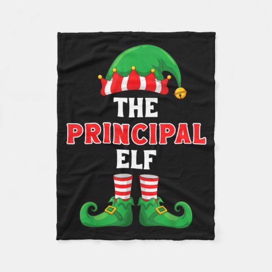 The Principal Elf Christmas For Principal School P フリースブランケット (正面)