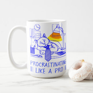The Procrastinating like a pro (blue) コーヒーマグカップ