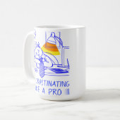 The Procrastinating like a pro (blue) コーヒーマグカップ (正面左)