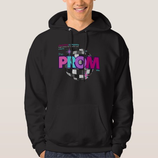 The Prom Over Head Hoodie Black Unisex パーカ (正面)