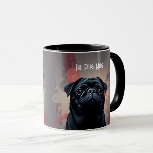 "The Pug Mug"- Pug Dog Coffee Mug マグカップ (正面右)