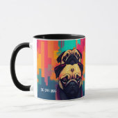 "The Pug Mug" - Tan Pug Dog Coffee Mug マグカップ (左)