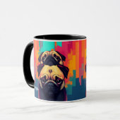 "The Pug Mug" - Tan Pug Dog Coffee Mug マグカップ (正面左)