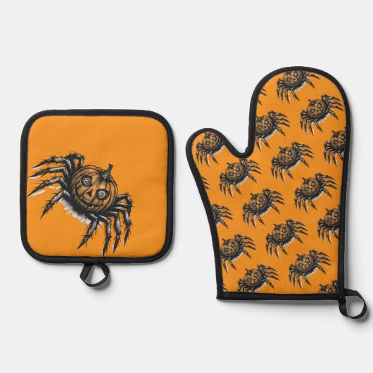 The Pumpkin-Headed Crawler 鍋つかみ&鍋敷きセット (正面)