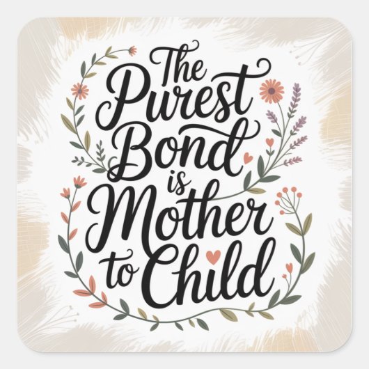The Purest Bond Is Mother To Child スクエアシール (正面)