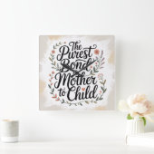 The Purest Bond Is Mother To Child スクエア壁時計 (ホーム)