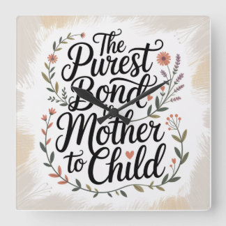 The Purest Bond Is Mother To Child スクエア壁時計
