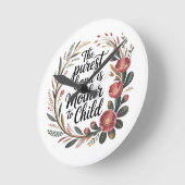 The Purest Bond Is Mother To Child ラウンド壁時計 (傾斜)