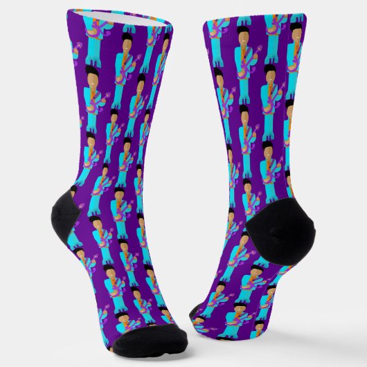 The Purple Pixie – Funk Legend Pattern Crew Socks ソックス (傾斜あり)