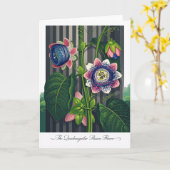 The Quadrangular Passion Flower Modern Botanical カード (黄色い花)