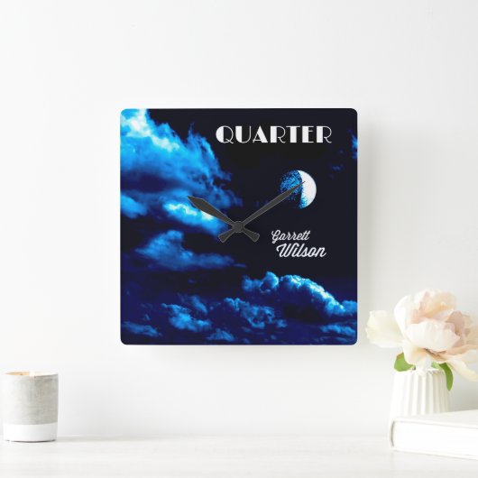 The Quarter Clock スクエア壁時計 (ホーム)