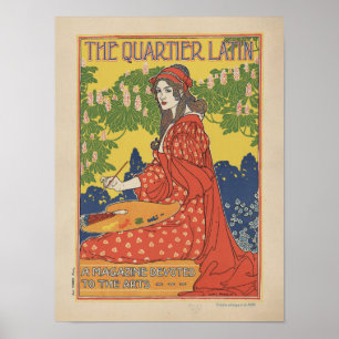 The Quartier Latin 1890 ヴィンテージ雑誌 ポスター
