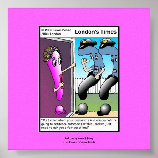 The Question Police Cartoon Framed おもしろい Poster ポスター (正面)