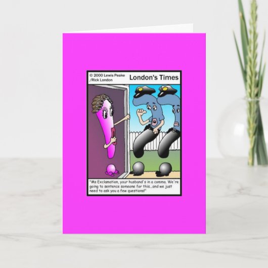 The Question Police Cartoon Greetingカーおもしろいド カード (正面)