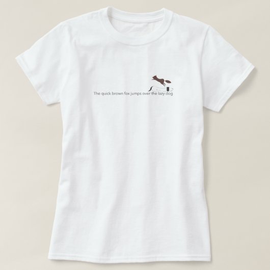 The quick brown fox jumps over the lazy dog tシャツ (デザイン正面)