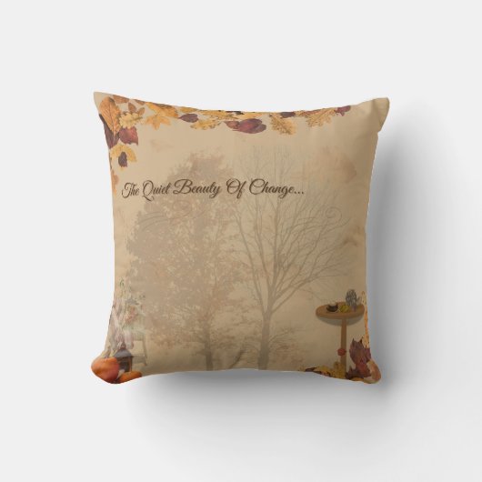 The Quiet Beauty Of Change- Autumn Cozy Pillow  クッション (正面)