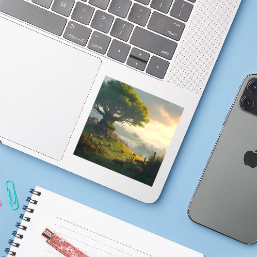 The Quiet Farm - Square Vinyl シール (ノートパソコンとiPhone)