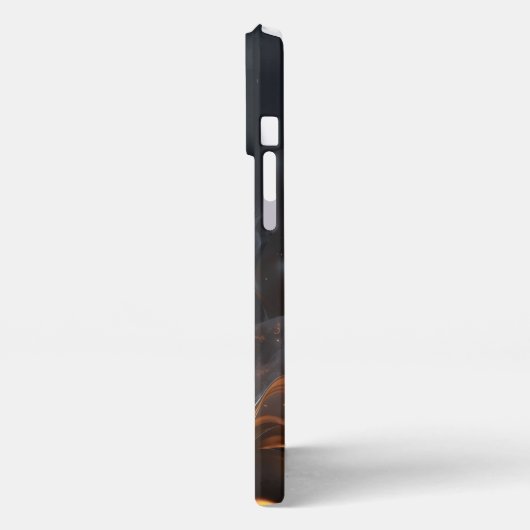 The Quiet Flame – Smoldering Gold & Black Phone Ca iPhoneケース (左側面)