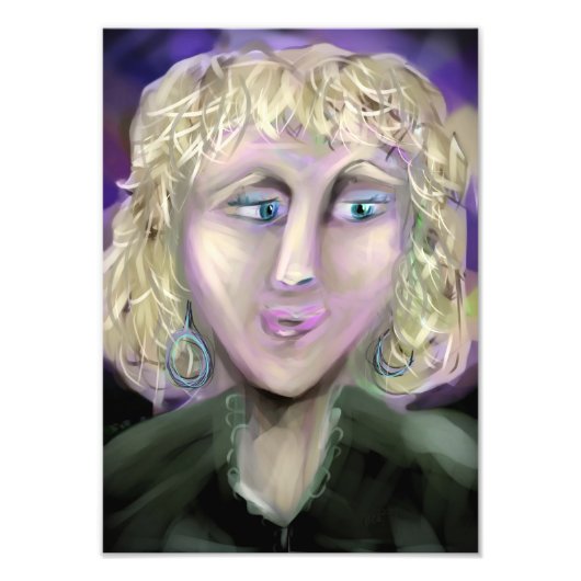 The Quiet Observer Expressive Feminine Portrait フォトプリント (正面)