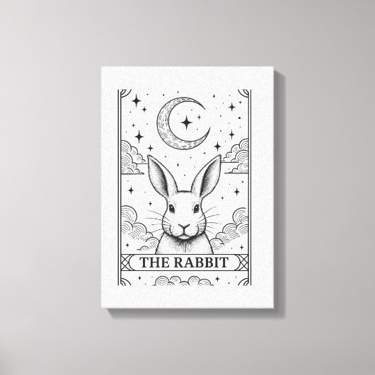 The Rabbit | Mystical Moon Tarot Card Illustration キャンバスプリント (正面)