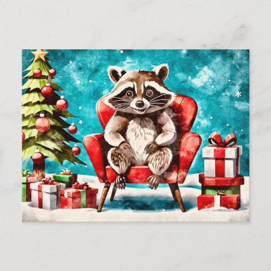 The Raccoon’s Christmas Chair シーズンポストカード (正面)