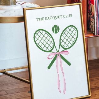 The Racquet Club Tennis Preppy Tennis Poster ポスター