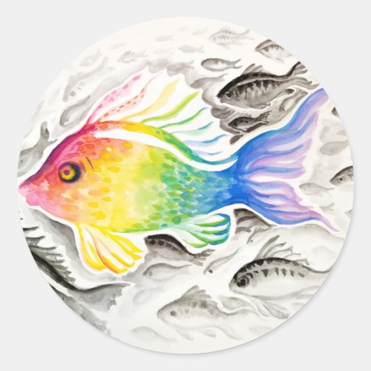The rainbow fish   ラウンドシール (正面)