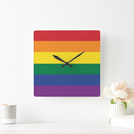 The Rainbow Flag スクエア壁時計 (ホーム)