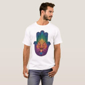 the rainbow Hamsa hand Tシャツ (正面フル)