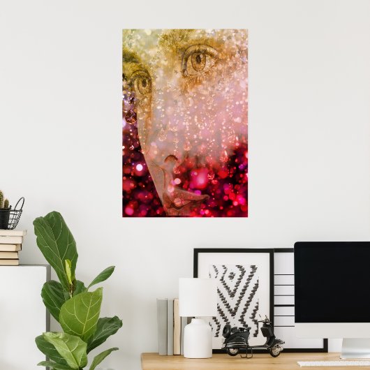 The Raining Woman on a Wall Poster ポスター (ホームオフィス)