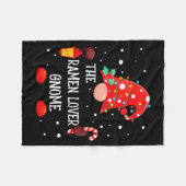 The Ramen Lover Gnome Matching Family Christmas Gn フリースブランケット (正面(横))