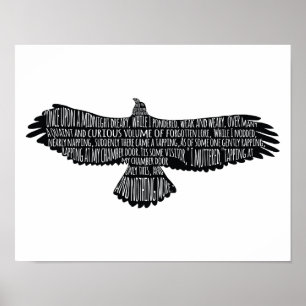 The Raven by Edgar Allan Poeタイポグラフィポスター ポスター