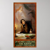 "The Raven" Edgar Allan Poe to Henry Ludlowe 1908 ポスター (正面)