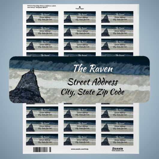 The Raven Gothic Return Address Labels ラベル