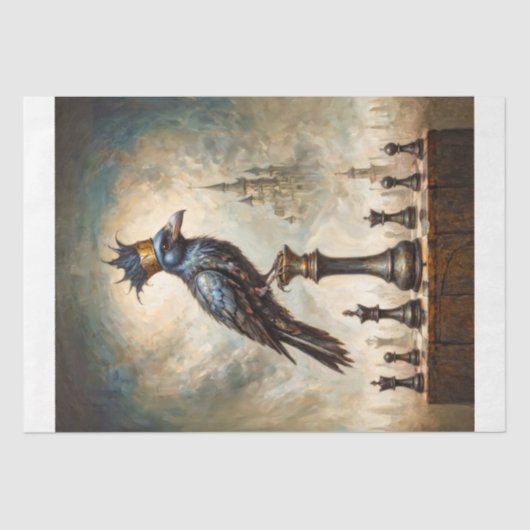 The Raven King on Chessboard Decoupage 薄葉紙 (正面)