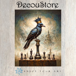 The Raven King on Chessboard Decoupage 薄葉紙