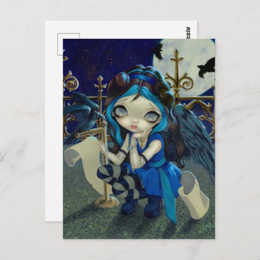 "The Raven Nevermore" と書かれたポストカード ポストカード (正面/裏面)