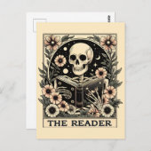 The Reader Skeletonタロットカードポスター ポストカード (正面/裏面)
