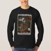 The Reader Tarot Card Bookish Skeleton Librarian B Tシャツ (正面)