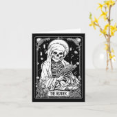 The Reader Tarot Card Skeleton Bookish Halloween S カード (黄色い花)