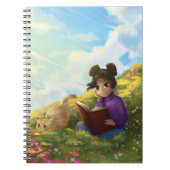 The Reading Girl and The Bored Cat Notebook ノートブック (正面)