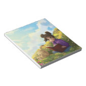 The Reading Girl and The Bored Cat Notepad ノートパッド (アングル)
