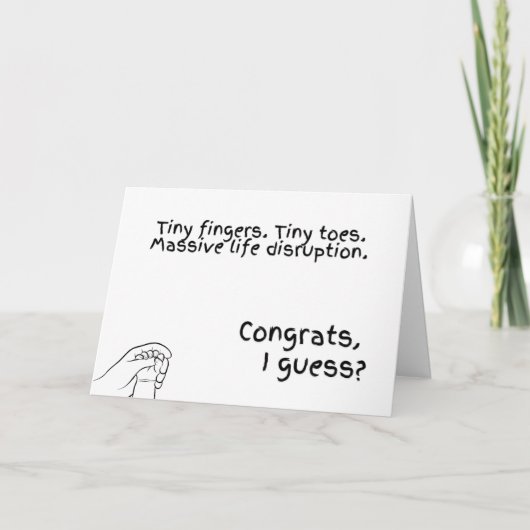 The Real Chaos Has Arrived – Funny Baby Shower カード (正面)